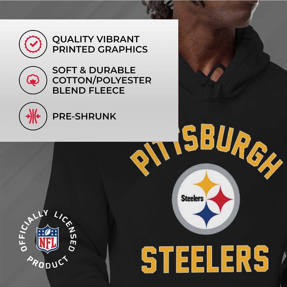 New Pittsburgh Steelers black hoodie sweatshirt - Picture 4 of 5